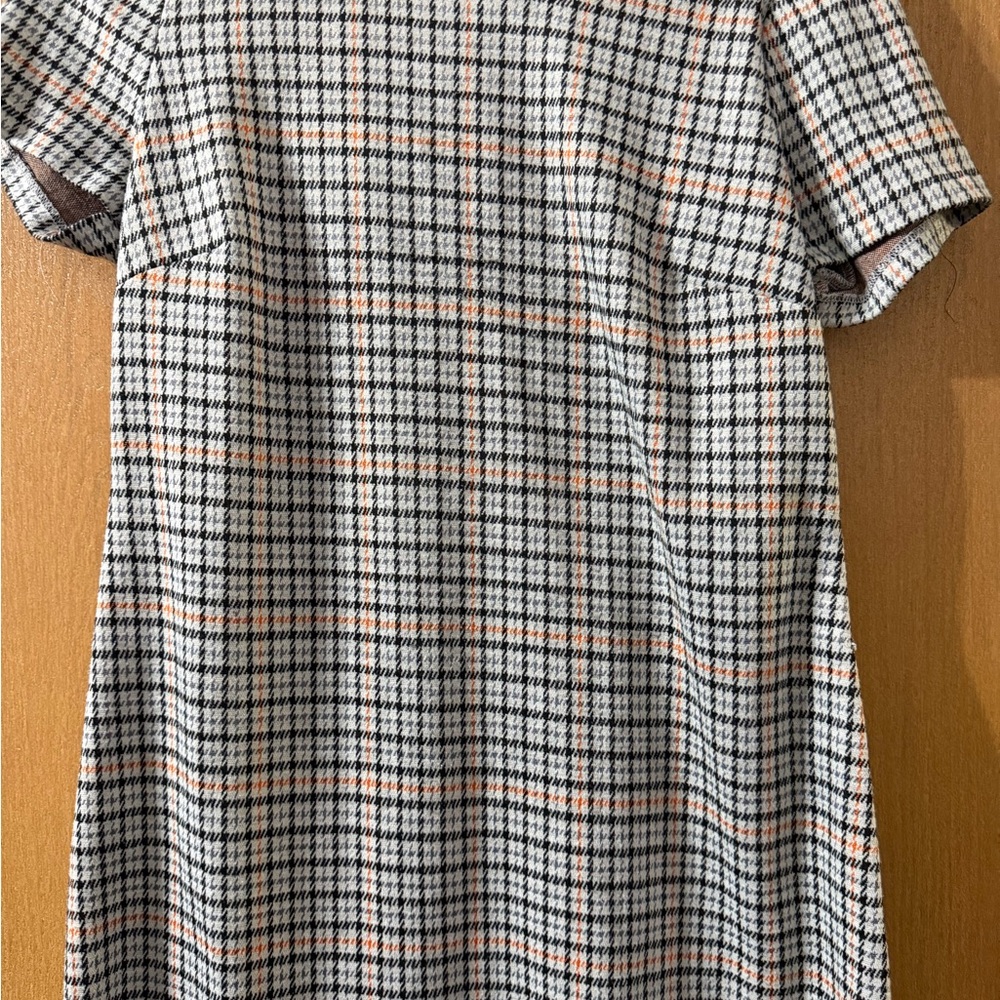 Andrew Marc Plaid Mini Dress in Black and Pink